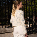 Cream with floral pattern sequined jacket - EcruCHOKLATE PARISjacket