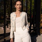 Cream with floral pattern sequined jacket - EcruCHOKLATE PARISjacket