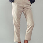 Cropped Straight Leg Side Pocket Trousers: OatmealUrban DaizyBOTTOM
