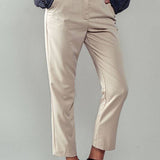 Cropped Straight Leg Side Pocket Trousers: OatmealUrban DaizyBOTTOM