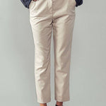Cropped Straight Leg Side Pocket Trousers: OatmealUrban DaizyBOTTOM