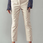 Cropped Straight Leg Side Pocket Trousers: OatmealUrban DaizyBOTTOM