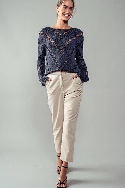 Cropped Straight Leg Side Pocket Trousers: OatmealUrban DaizyBOTTOM