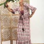 Dabu Block Printed Cotton Matching Set – Jaipur Artisan Work - MauveThe Fox and The MermaidSKIRT