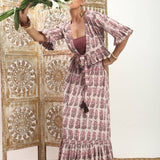 Dabu Block Printed Cotton Matching Set – Jaipur Artisan Work - MauveThe Fox and The MermaidSKIRT