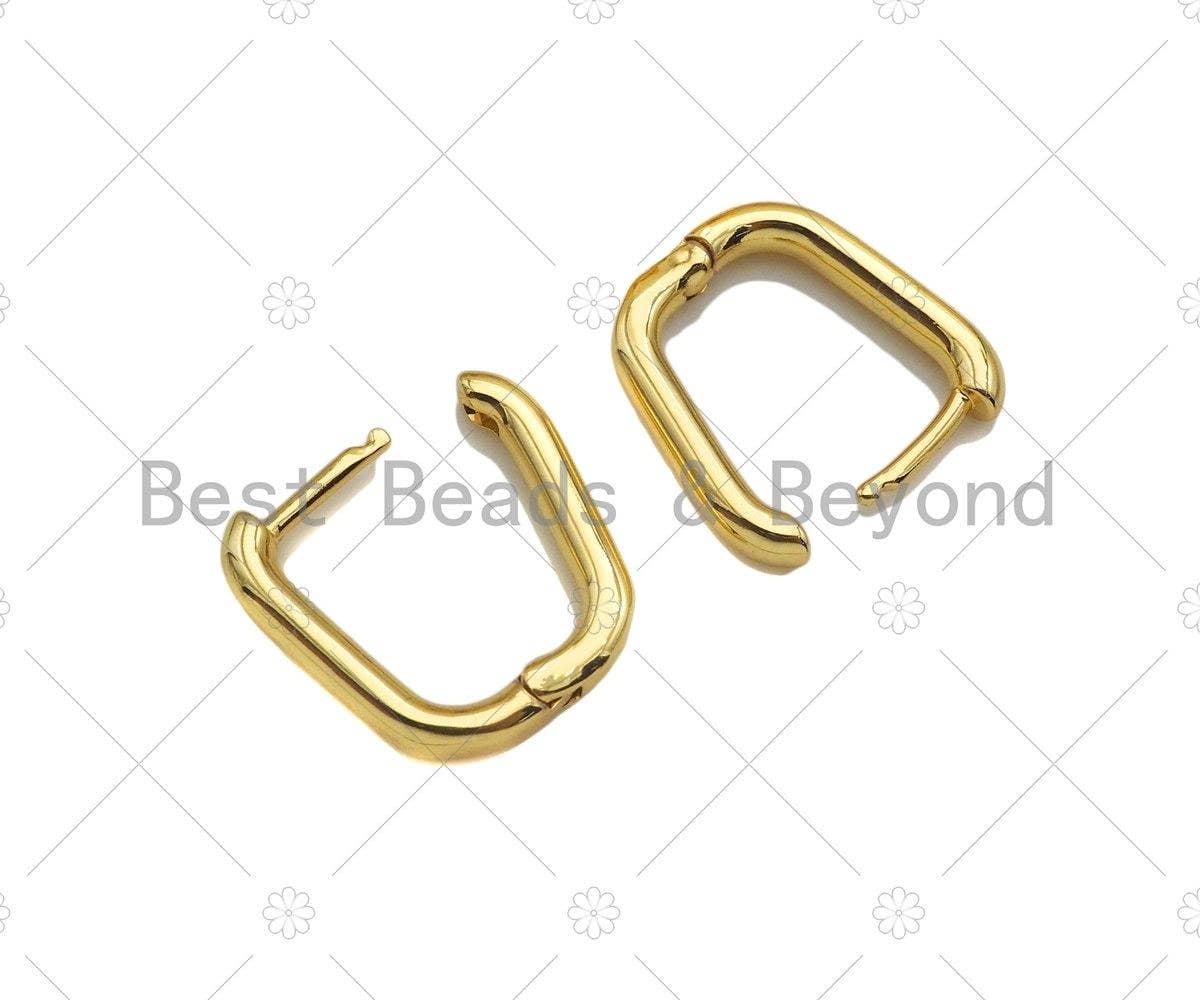 Dainty Gold Rectangle Huggie EarringBestBeads&BeyondEARRINGS