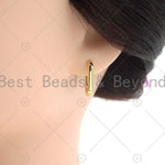 Dainty Gold Rectangle Huggie EarringBestBeads&BeyondEARRINGS