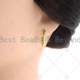 Dainty Gold Rectangle Huggie EarringBestBeads&BeyondEARRINGS