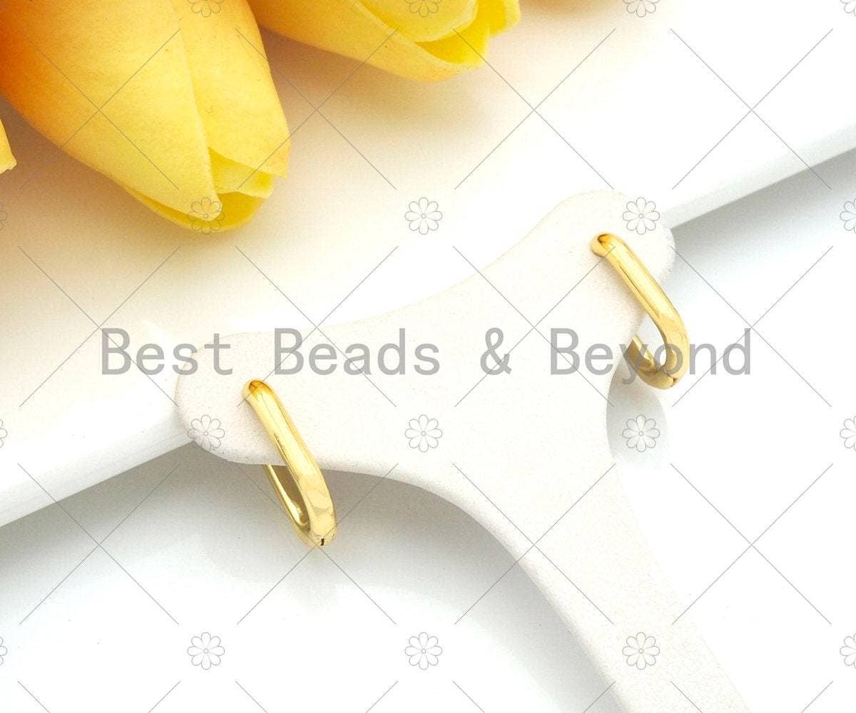 Dainty Gold Rectangle Huggie EarringBestBeads&BeyondEARRINGS