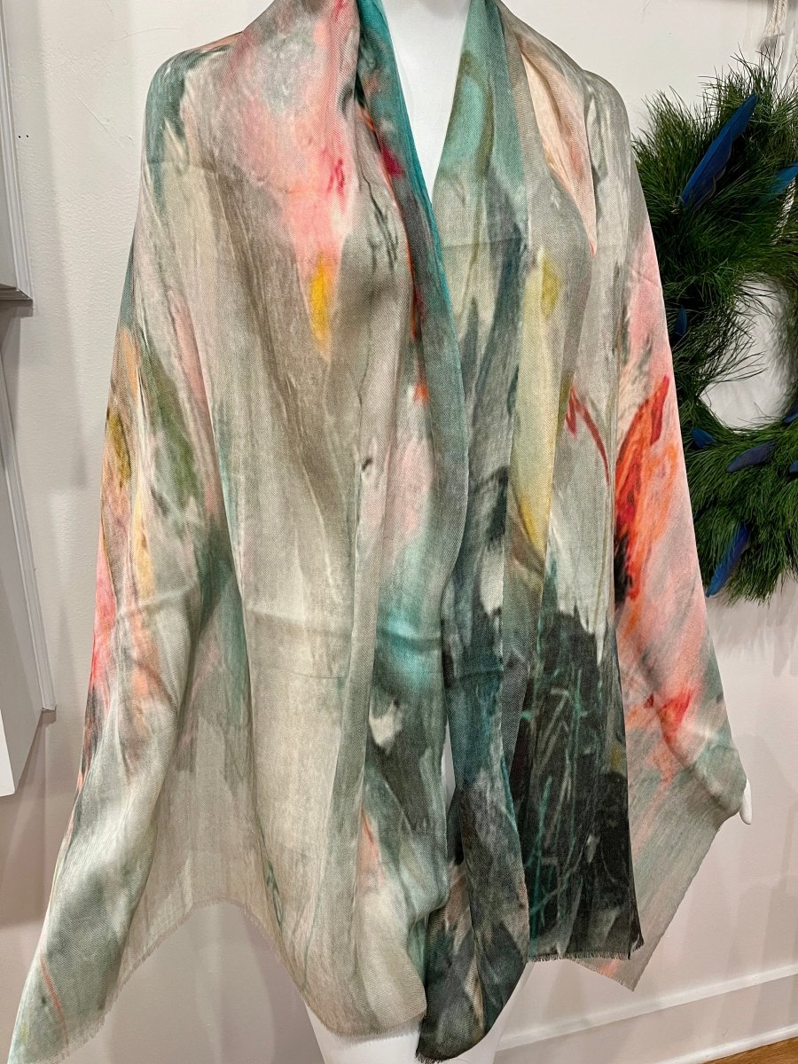 “Dancing Mist” Peggy Vineyard Art in CashmereZiabirdSCARVES