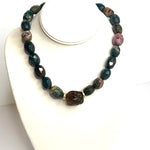 Dark Green Quartz with Brown Glass BeadsRobin JacksonNECKLACES
