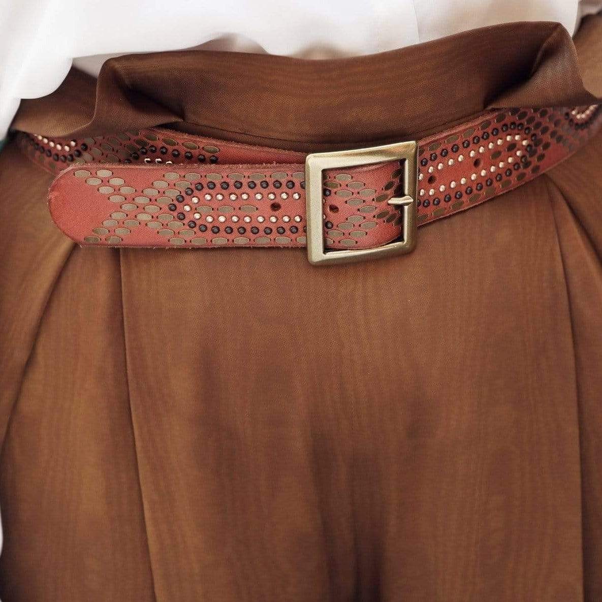 Daya | Studded Leather Belt Women - Embellished Belt: CognacAmsterdam Heritage Leather Belts, Bags, Jackets & Apparelbelt
