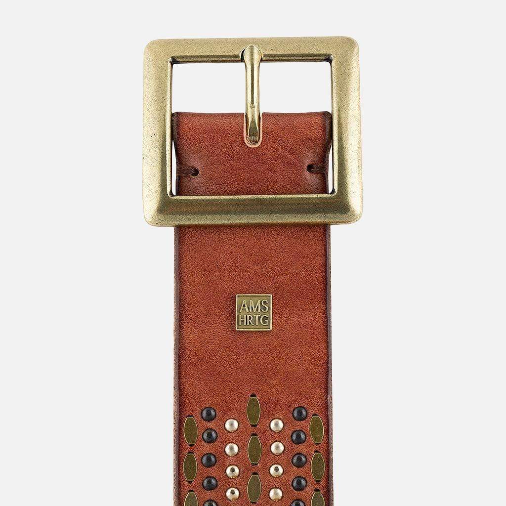 Daya | Studded Leather Belt Women - Embellished Belt: CognacAmsterdam Heritage Leather Belts, Bags, Jackets & Apparelbelt