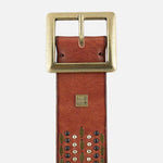 Daya | Studded Leather Belt Women - Embellished Belt: CognacAmsterdam Heritage Leather Belts, Bags, Jackets & Apparelbelt