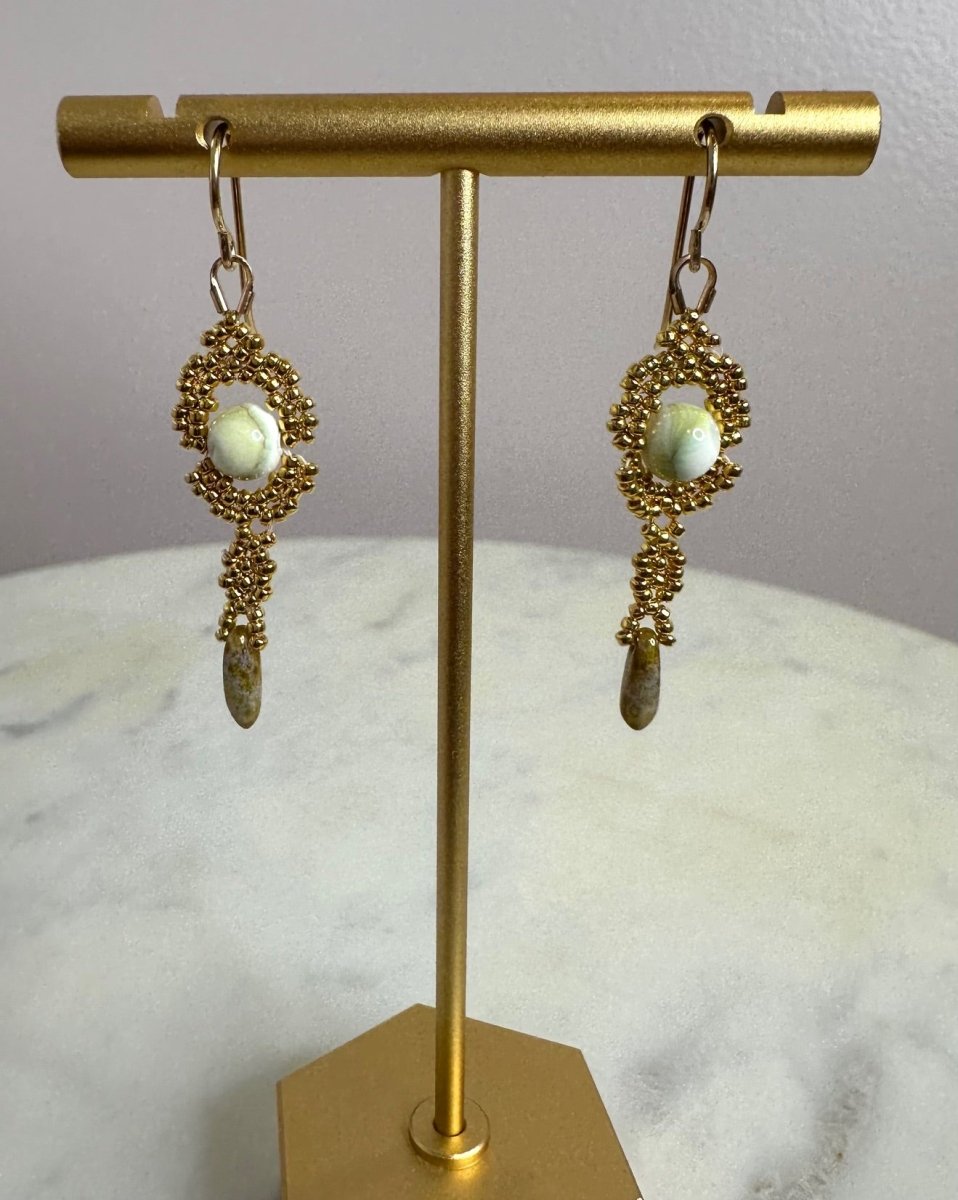 Debra Pyatt - Gold Beaded EarringsDebra PyeattEARRINGS