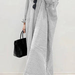 Dramatic Stripe Shirt Maxi Dress - GreySerenity CollectiveDress