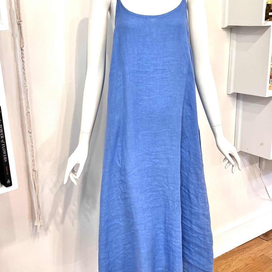 DRESS 100%LINEN: AZZURO BLUEla maison des fibres naturellesDRESS