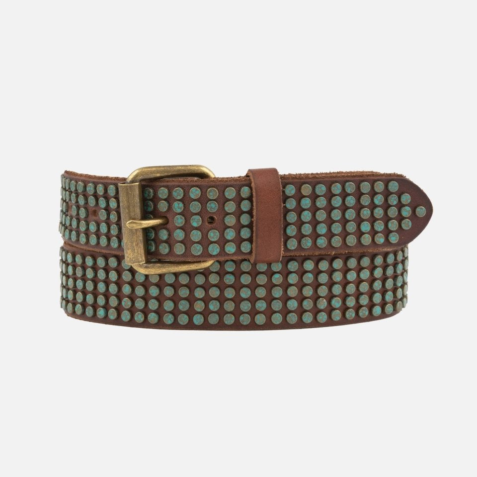 Eden | Studded Bohemian Leather Belt: CognacAmsterdam Heritage Leather Belts, Bags, Jackets & Apparelbelts