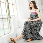 Embroidered Bandana Print Maxi DressTHMLDRESS