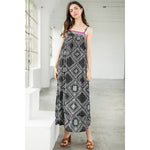 Embroidered Bandana Print Maxi DressTHMLDRESS