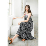 Embroidered Bandana Print Maxi DressTHMLDRESS