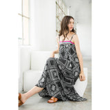 Embroidered Bandana Print Maxi DressTHMLDRESS