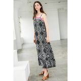 Embroidered Bandana Print Maxi DressTHMLDRESS