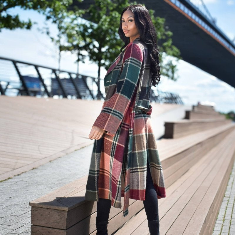Emmett Mid - Calf Plaid Trench CoatDupatta Designsjacket