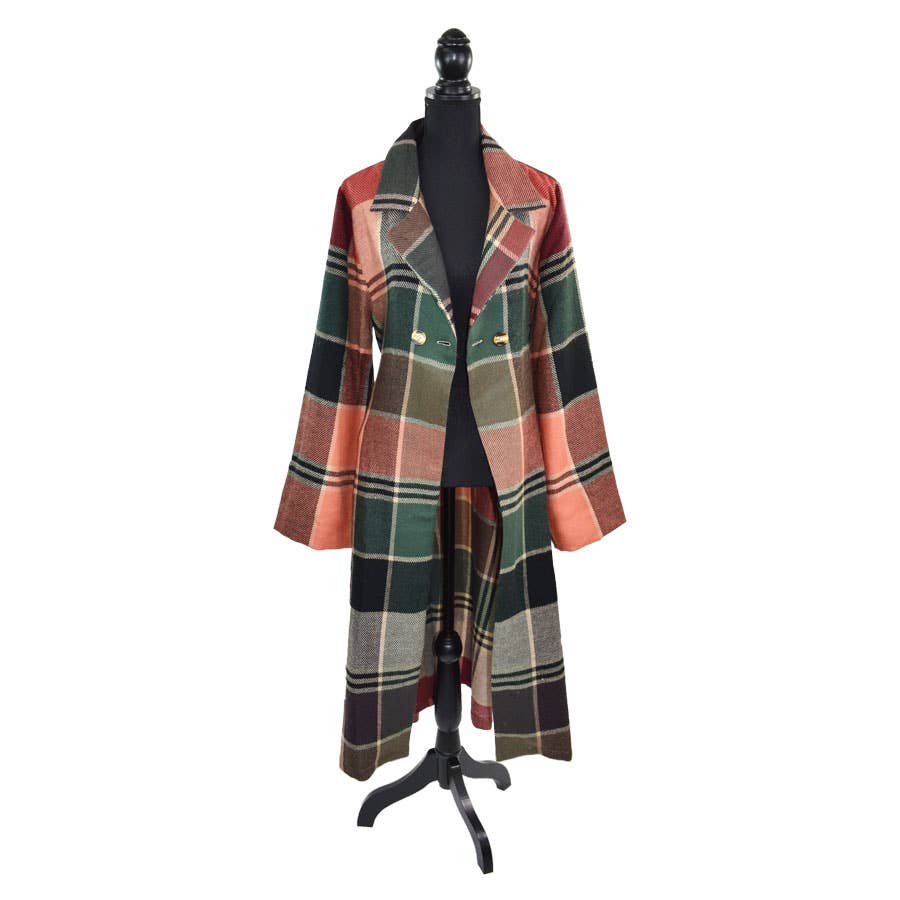 Emmett Mid - Calf Plaid Trench CoatDupatta Designsjacket