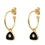 Esmé Hoops with Black Enamel and CZLouise HendricksEARRINGS