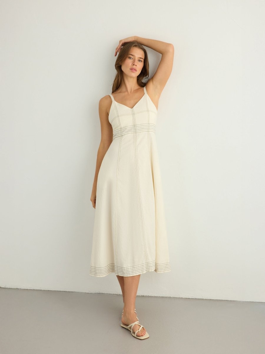 Eva Maxi Dress - NaturalThe HandloomDress