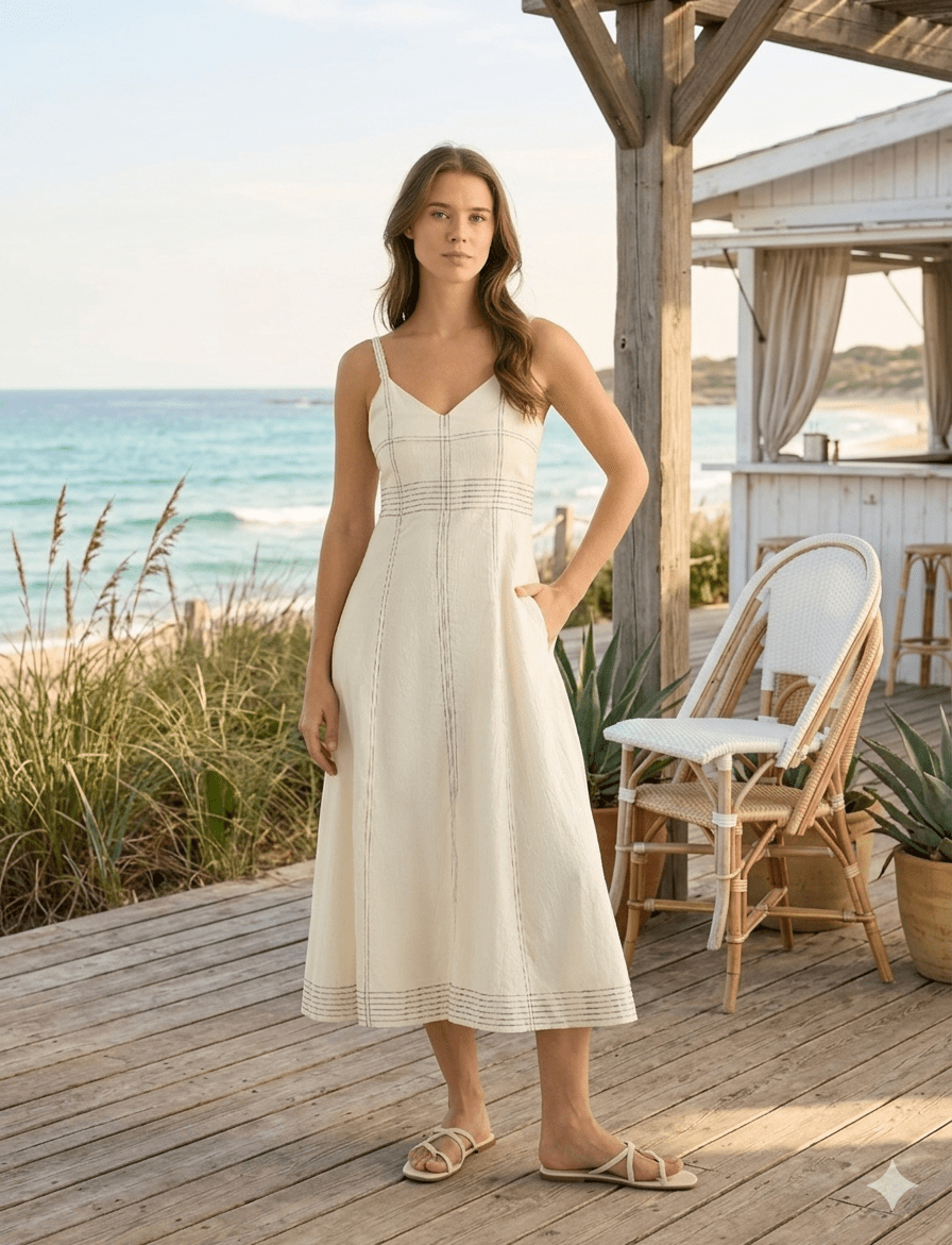Eva Maxi Dress - NaturalThe HandloomDress