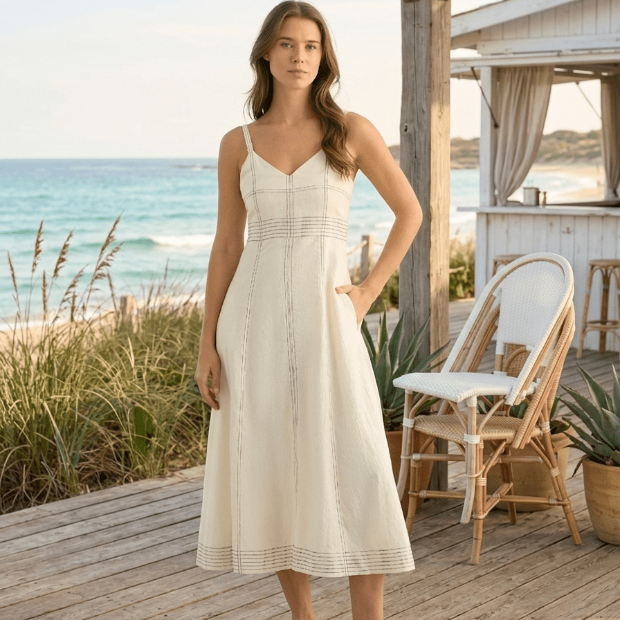 Eva Maxi Dress - NaturalThe HandloomDress