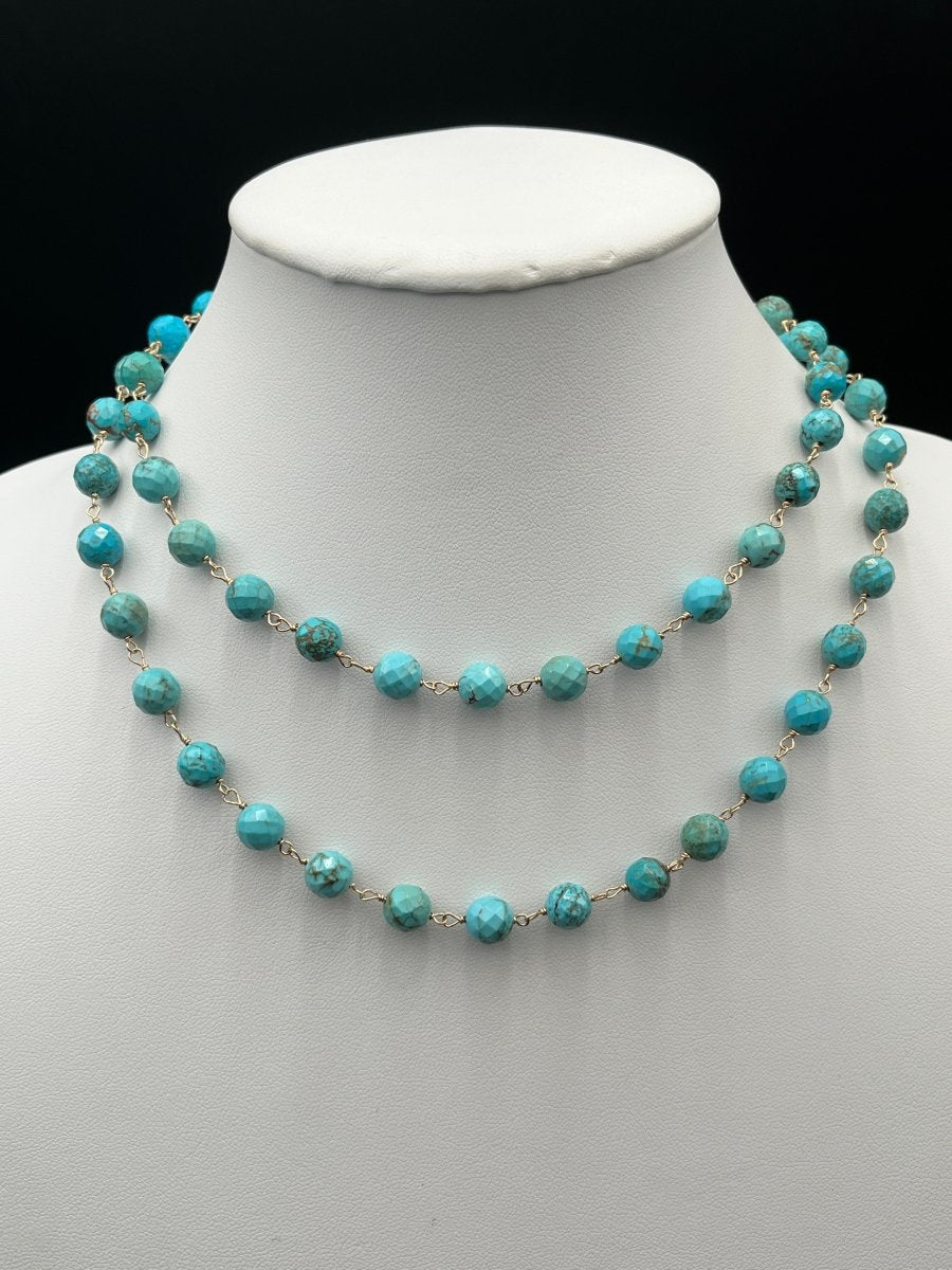 Faceted Turquoise Long StrandBeth ZinkNECKLACES
