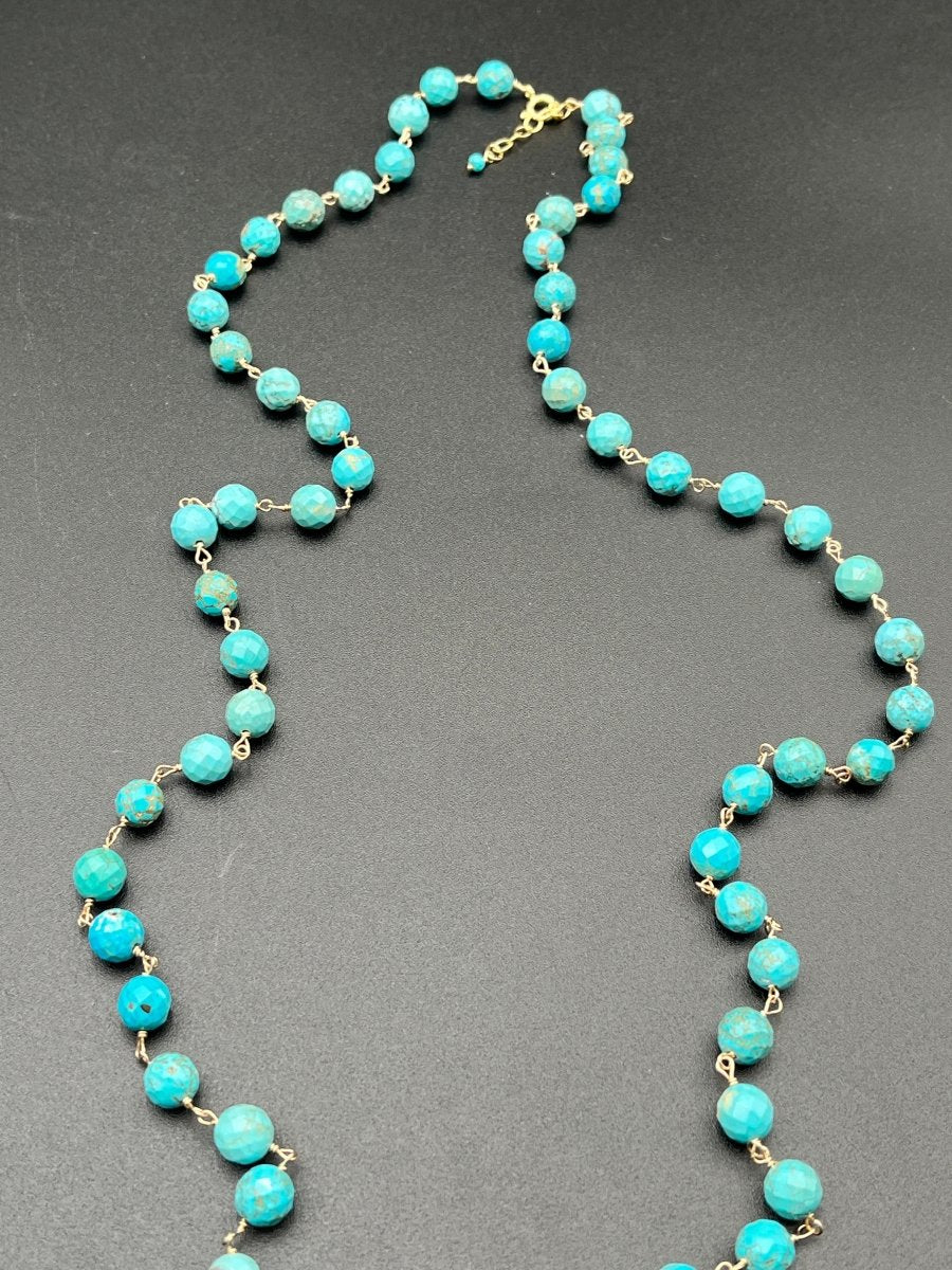 Faceted Turquoise Long StrandBeth ZinkNECKLACES
