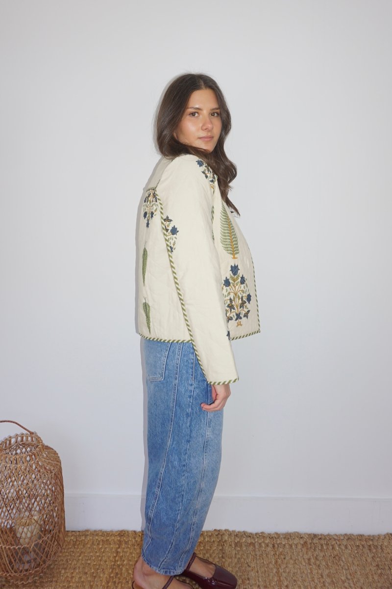 Fallon Quilted Reversible Jacket in Navy Victoriannibimtk.comTOPS