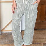 Family Cargo Pant - Moss Green Stripe OrganicEmerson FryBOTTOMS