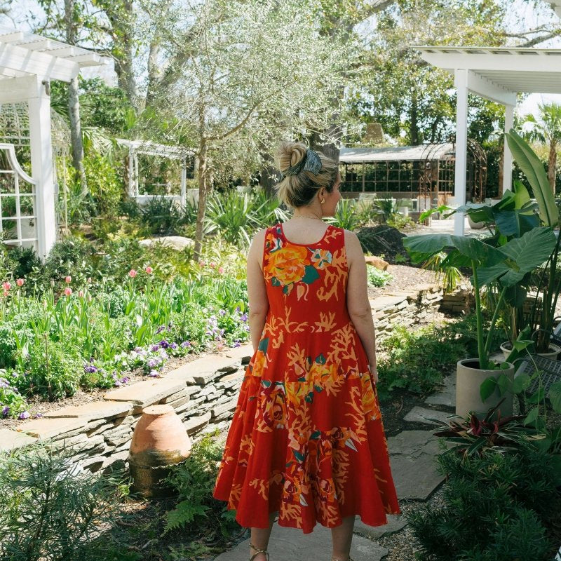 Fiery Red, Flowery Coral DressTerre RougeDRESS