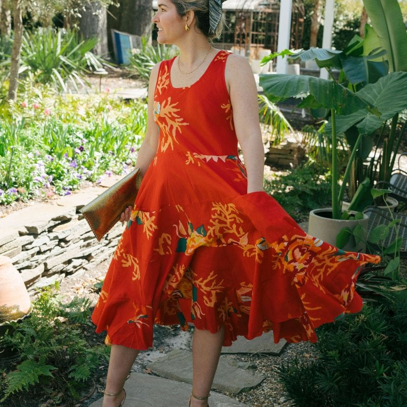 Fiery Red, Flowery Coral DressTerre RougeDRESS