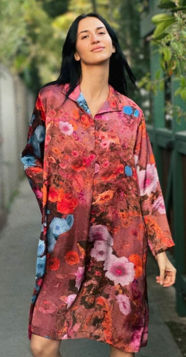 Floral Cupro Shirt DressSpa EssentialsDRESS