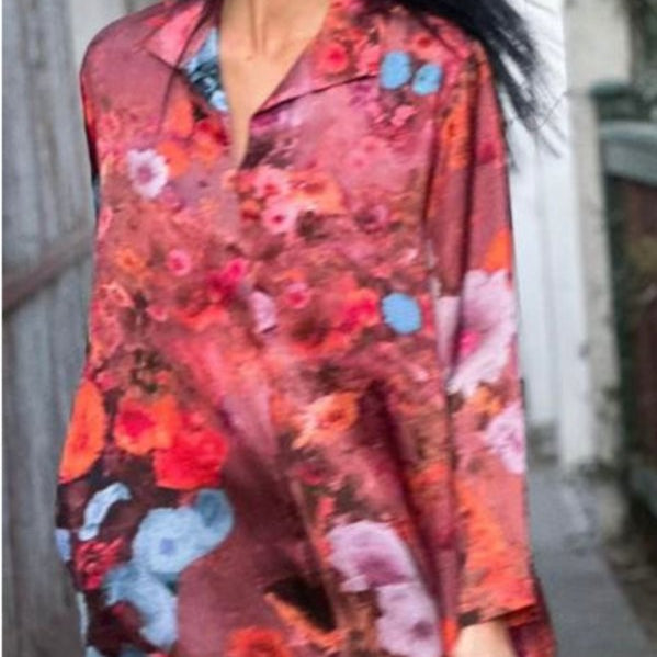 Floral Cupro Shirt DressSpa EssentialsDRESS