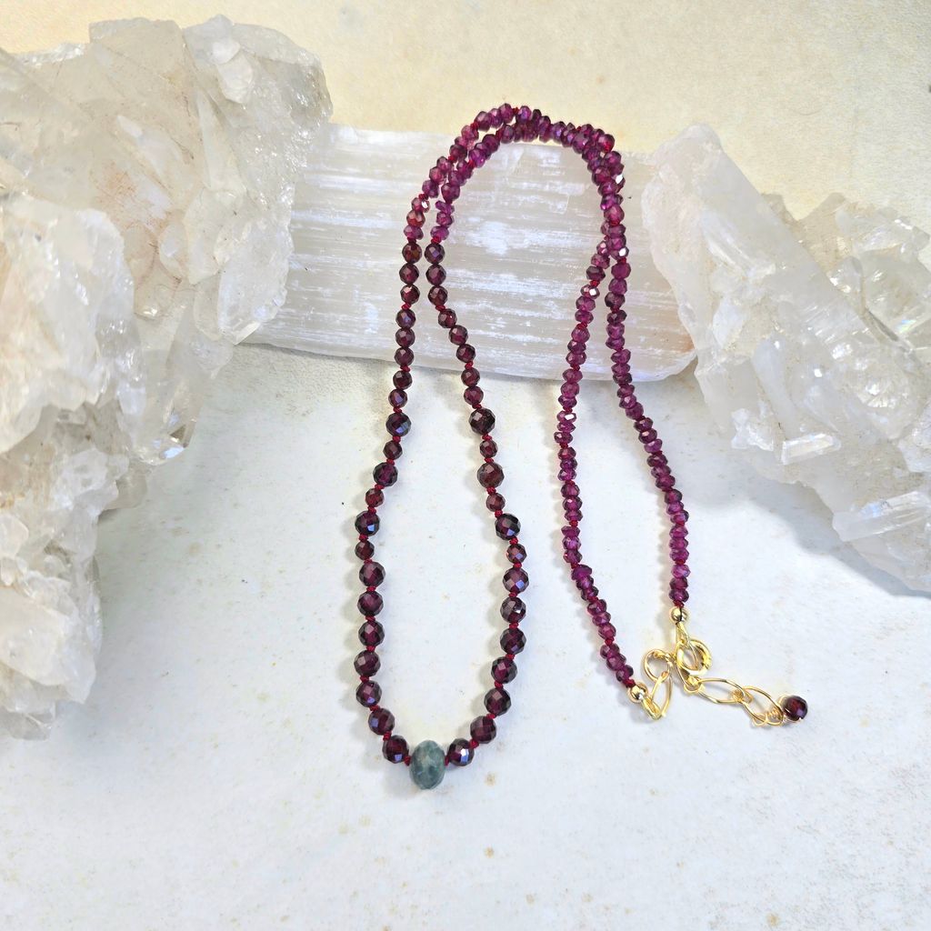 Garnet Rondelles Handknotted 1588James & JezebelleNECKLACES