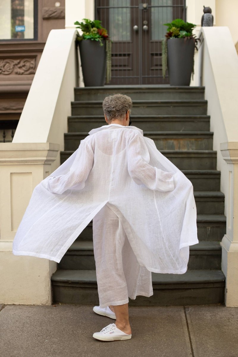 Gauze Linen Long Duster : WhiteVIKOLINOjacket