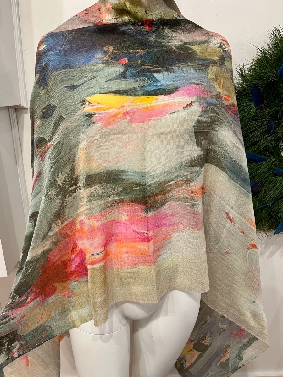 “Genesis” Peggy Vineyard Art in CashmereZiabirdSCARVES