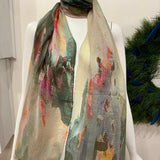 “Genesis” Peggy Vineyard Art in CashmereZiabirdSCARVES