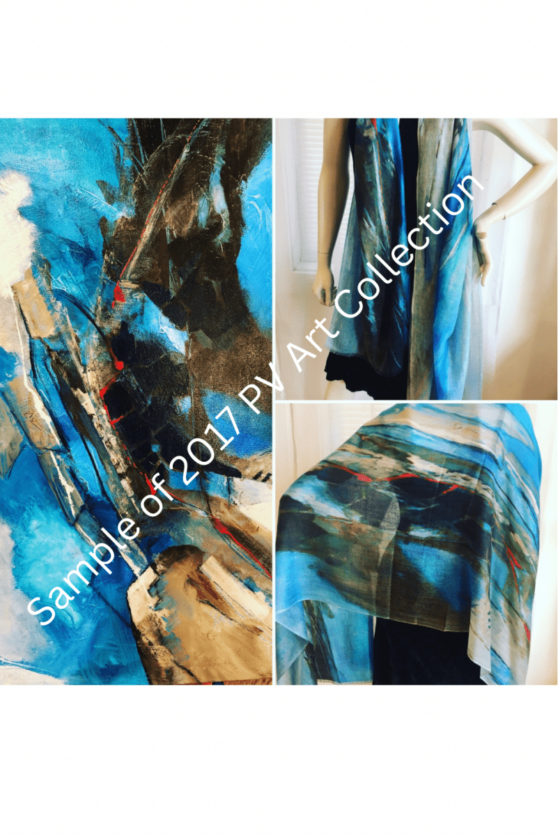 “Genesis” Peggy Vineyard Art in CashmereZiabirdSCARVES