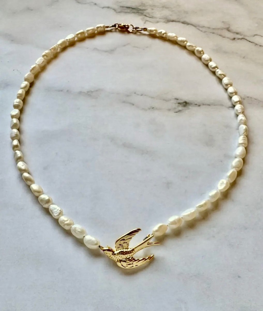 Genevieve Bird & Pearl NecklaceJessica Matrasko JewelryNECKLACES