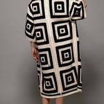 Geometric Crochet Midi Length Open Front CardiganUrban DaizyTOPS
