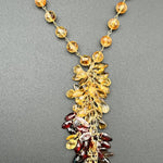 Golden Citrine Strand With Garnet & Smoky Quartz Gem ClustersBeth ZinkNECKLACES