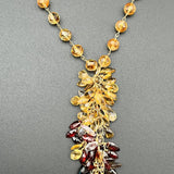 Golden Citrine Strand With Garnet & Smoky Quartz Gem ClustersBeth ZinkNECKLACES
